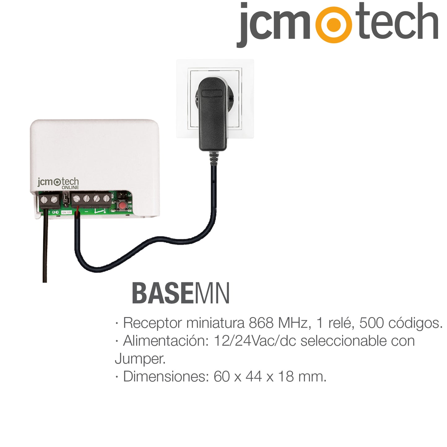 Kit Universal para abrir cualquier puerta automática compuesto por 1 receptor BASE MN y 2 mandos de garaje MUV2