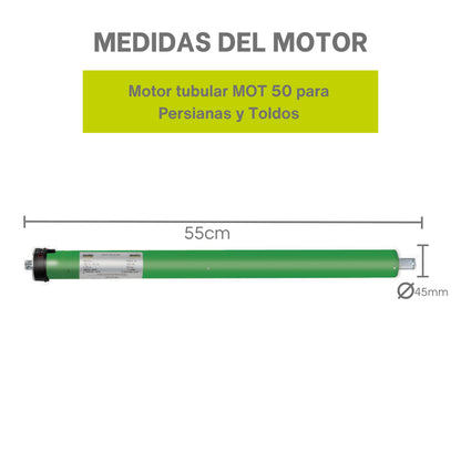 Motor Tubular para Persianas y Toldos 50 Nm